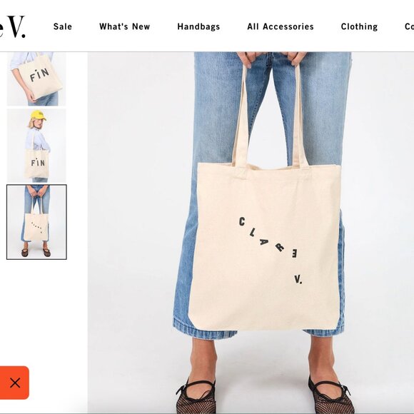NWT Clare V. Fin Canvas Tote - Picture 2 of 4